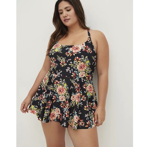 torrid Other - Torrid 2 SHORT LENGTH SIDE TIE SWIM DRESS - FLORAL